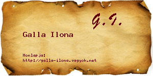 Galla Ilona névjegykártya